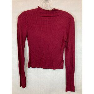 Everyday Elegance: Women's Red medium Long Sleeve Casual Shirt